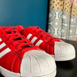 Adidas Men's Red SUPERSTAR Sneakers Size 13
